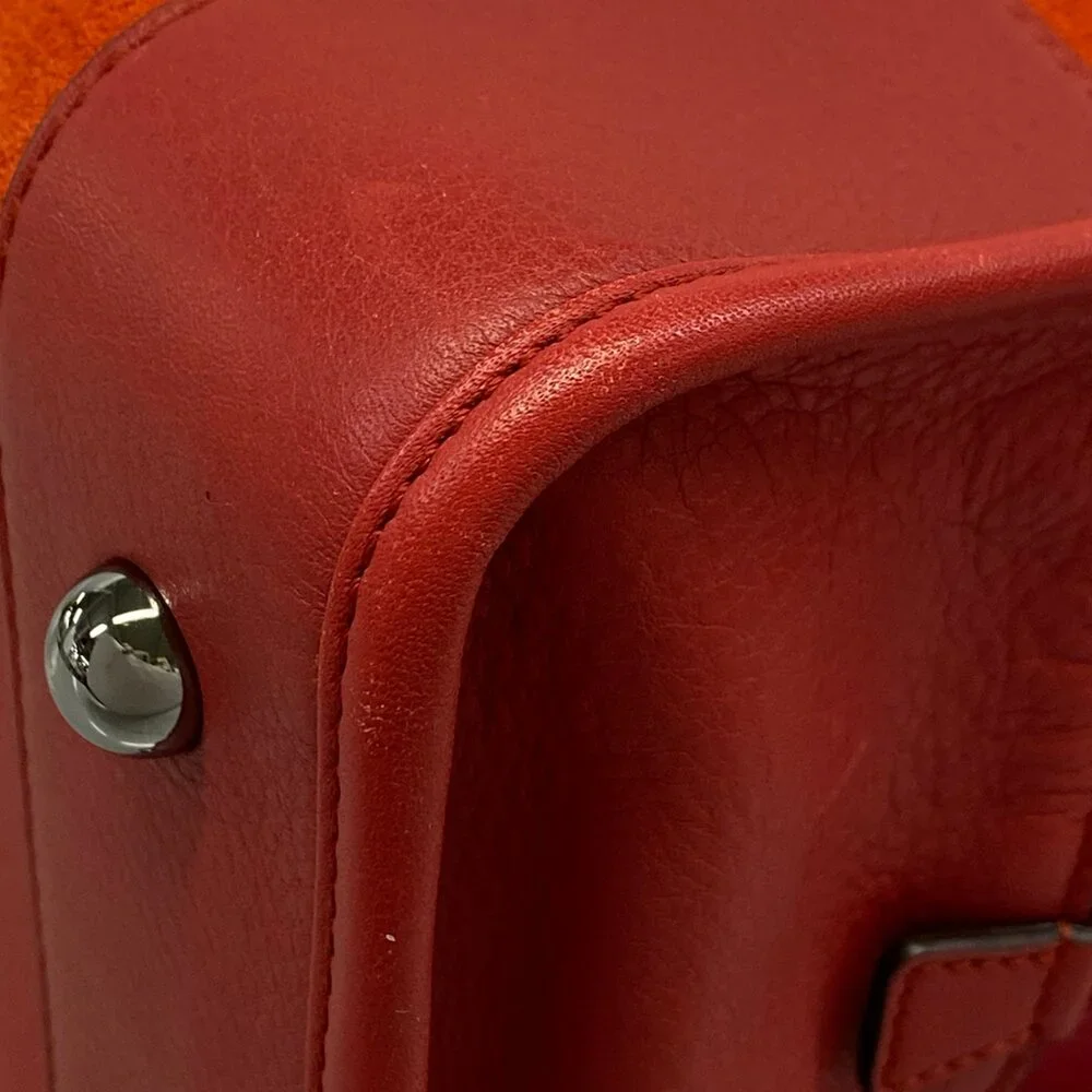 Loewe Amazona 36 Handbag Red Pink Suede Leather